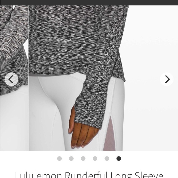 Lululemon Runderful Long Sleeve Spaced Out Space Dye Black White Thumb Hole Sz 6 - Picture 13 of 13